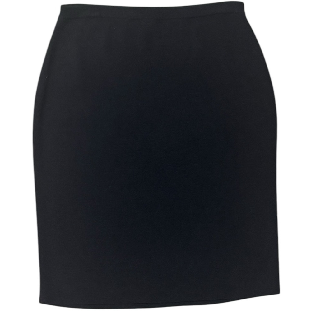 EILEEN FISHER Black 100% Wool Ribbed Midi Skirt Sz S Business Casual Work Party